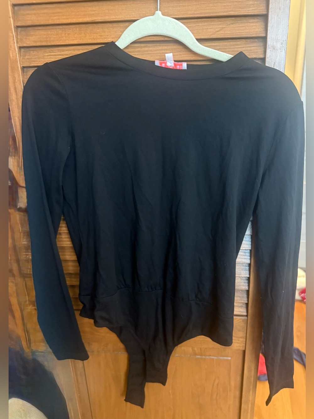 re:named Black Long-Sleeve Bodysuit soft good quality